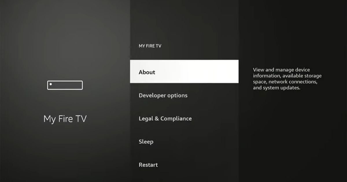 MY FIRE TV ABOUT SECTION