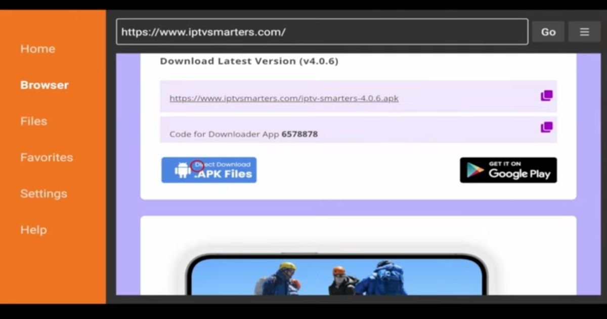 Click on the direct download APK files link for the IPTV Smarters Pro APK download US version.