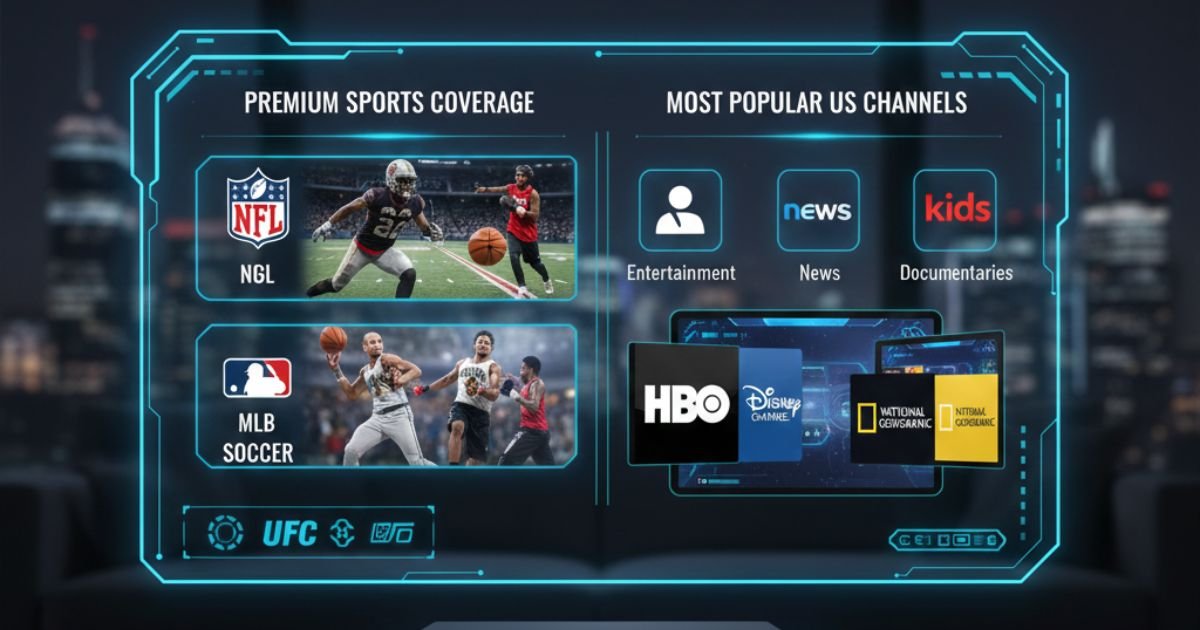 USA Famous Channels & Sports on IPTV Smarters Pro