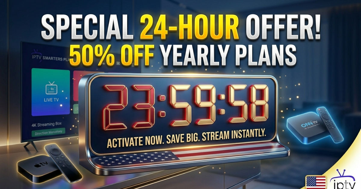 IPTV Smarters Pro discounted offer for their special USA Users
