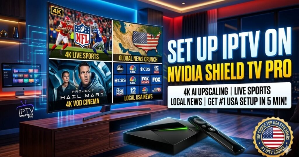 Master the 2026 settings to set up IPTV on Nvidia Shield TV Pro. Learn how to use AI upscaling for crystal clear 4K USA news and sports streaming!